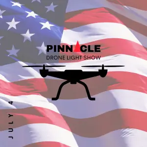 Flag of the Unitad States with the logo of Drone Light Shows